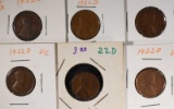 6 - 1922 D LINCOLN CENTS G/FINE