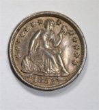 1853 WITH ARROWS SEATED DIME, AU