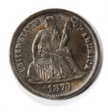 1873 SEATED DIME, AU