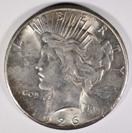 1926 PEACE SILVER DOLLAR, CH BU