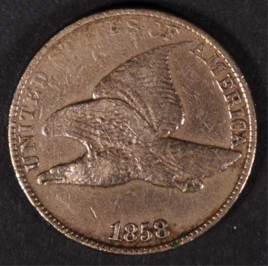 1858 FLYING EAGLE CENT, VF