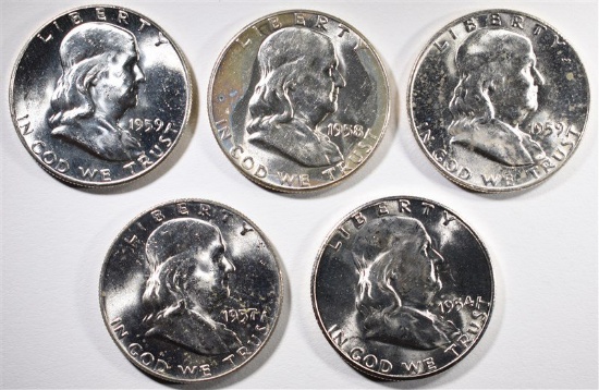 GEM BU FRANKLIN HALF DOLLAR LOT: