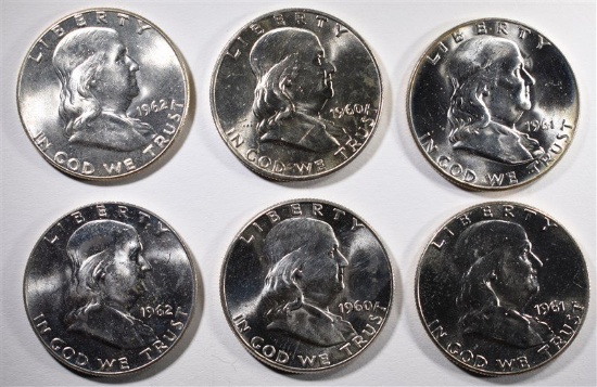 GEM BU FRANKLIN HALF DOLLAR LOT: