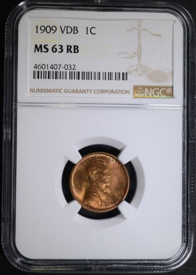 1909 VDB LINCOLN CENT NGC MS63 RB