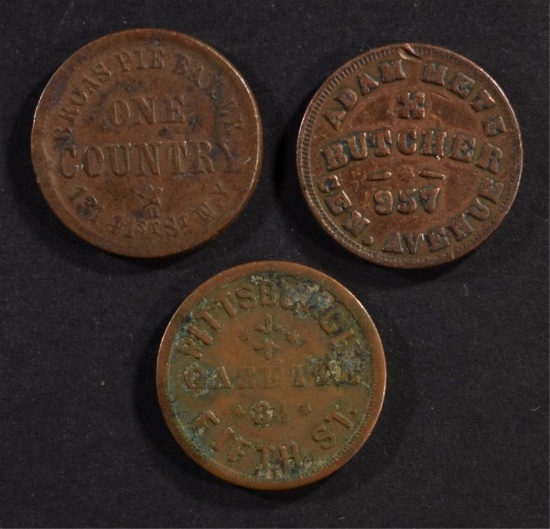 3- CIVIL WAR TOKENS FROM NEW YORK
