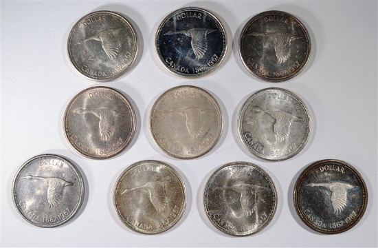 10 - 1967 CANADA SILVER DOLLARS