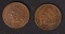 1875 & 1908-S INDIAN HEAD CENTS G/VG
