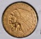 1910 $2 ½ GOLD INDIAN HEAD CH BU