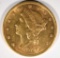 1907-D $20 GOLD LIBERTY AU/UNC