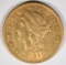 1891-S $20 GOLD LIBERTY XF-AU
