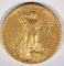 1909-S $20 GOLD ST GAUDENS XF-AU