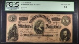 1864 $100 CONFEDERATE STATES OF AMERICA PCGS 64