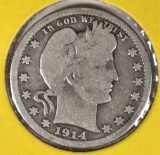 1914-S BARBER QUARTER G/VG