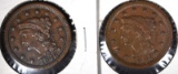 1846 & 1847 LARGE CENTS VF/XF