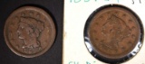 1851 & 1852 LARGE CENTS VF/XF