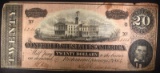 1864 CONFEDRATE STATES AMERICA $20 DOLLAR
