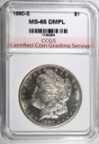 1880-S MORGAN DOLLAR CCGS GEM BU