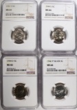4-NGC GRADED JEFFERSON NICKELS, ALL MS-66