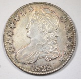 1828 CAPPED BUST HALF DOLLAR, AU/BU