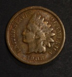 1908-S INDIAN CENT VG+