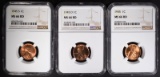 1945, 1945-D, 1945-S NGC MS66 RD LINCOLN CENTS