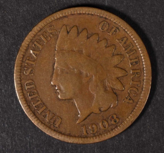 1908-S INDIAN HEAD CENT KEY  VG/F