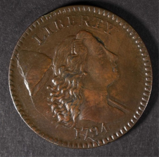 1794 HEAD OF 94 LARGE CENT AU/BU
