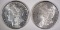 2- 1881-S MORGAN SILVER DOLLARS, CH BU