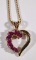 RUBY & DIAMOND 10k GOLD HEART PENDANT