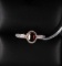 GARNET 0.5CT RING with DIAMONDS in STERLING SILVER