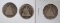 3 SEATED LIBERTY QUARTERS: 1877-CC,