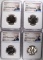 NGC MS66  QTR LOT; 1972-D, 1976-D, 1981 P&D