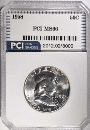 1958 FRANKLIN HALF DOLLAR PCI SUPERB