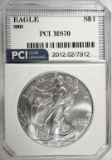 2002 AMERICAN SILVER EAGLE PCI PERFECT GEM BU