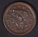 1849 LARGE CENT  AU/BU