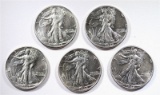 5 - 1942 WALKING LIBERTY HALF DOLLARS - AU/AU+