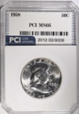 1958 FRANKLIN HALF DOLLAR PCI SUPERB