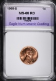 1968-S LINCOLN CENT ENG SUPERB GEM+ BU