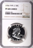 1956 TYPE-2 FRANKLIN HALF DOLLAR, NGC PF68 CAMEO