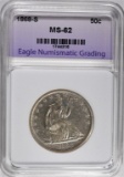 1868-S SEATED LIBERTY HALF DOLLAR, ENG CH BU