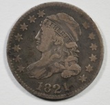 1821 BUST DIME, VF