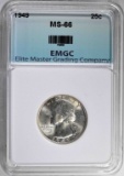 1949 WASHINGTON QUARTER, EMGC SUPERB GEM BU