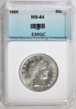 1895 BARBER HALF DOLLAR, EMGC CH/GEM BU