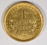 1852 GOLD $1  CH BU