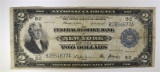 1918 $2.00 NATIONAL FEDERAL RESERVE BANK NOTE F-VF