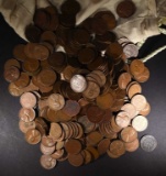 5000 Mixed Date Circulated Wheat Cents.