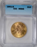1901-S $10 GOLD LIBERTY ICG MS-65