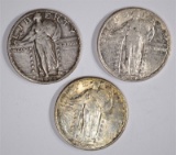 3 STANDING LIBERTY QUARTERS: