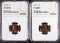 1961 & 1963 LINCOLN CENTS, BOTH NGC PF-68 RD