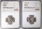 1949-S & 1959 JEFFERSON NICKELS, NGC-MS66